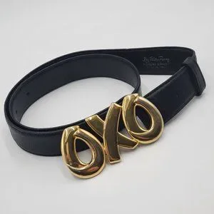 Paloma Picasso OXO Signature Black Leather Belt Paloma Picasso | Accessories | Paloma Picasso Oxo Signature  main image 3